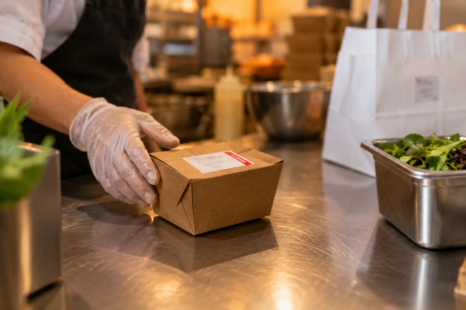 Lunch box with a highlighted allergy alert label