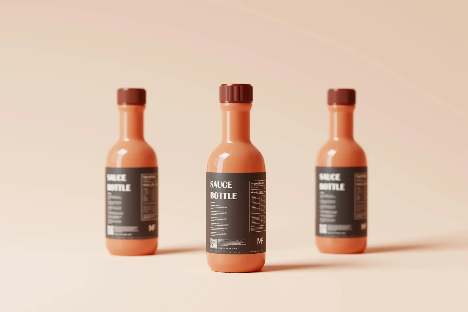 Nut-free ingredient label on a sauce bottle used to ensure allergy-safe school meal preparation.