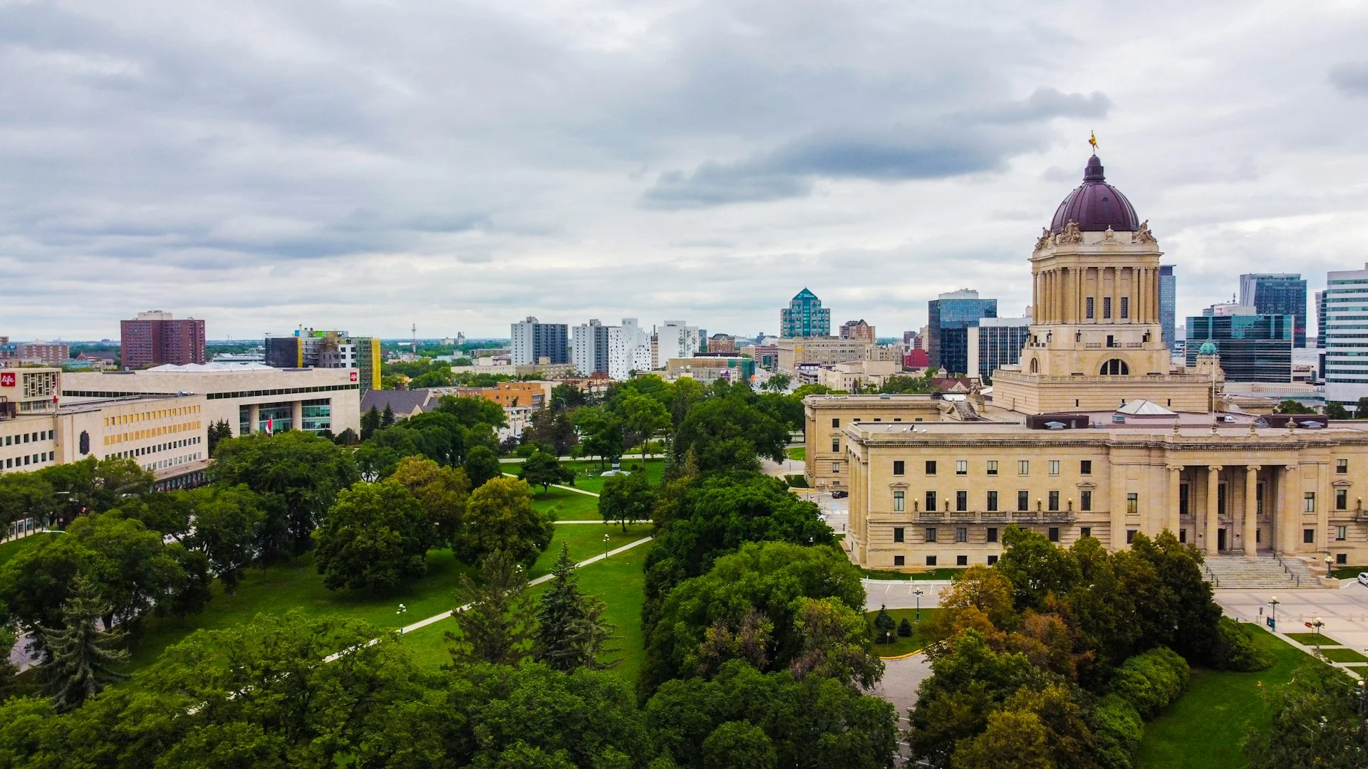 Winnipeg city skyline representing local school communities.